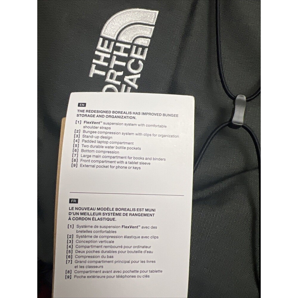 The North Face Borealis Laptop Backpack Asphalt Grey Light Heather/TNF Black New - Picture 7 of 8